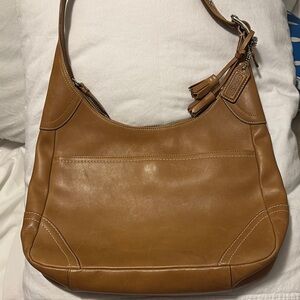Coach Tan Leather Crescent Shoulder Bag